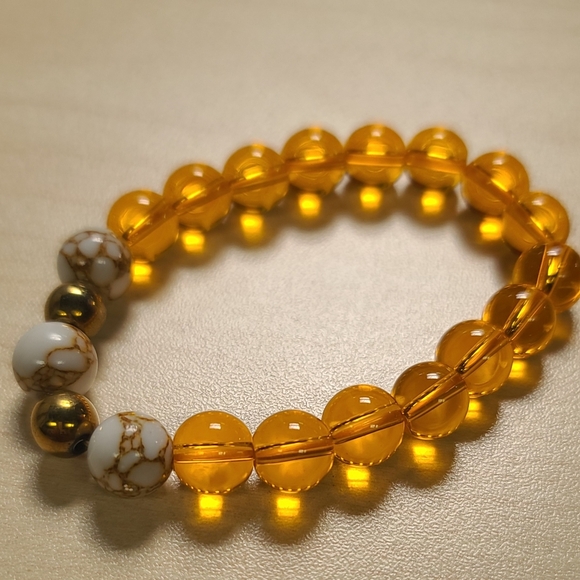 Natural Genuine Authentic Citrine Bracelet 10.5 MM - Picture 2 of 4